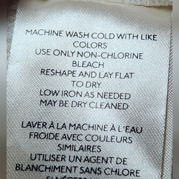 Anthro Pilcro Sybil Ruffle Sleeve Blouse Size Medium Tan/ White Stripe - Picture 7 of 8